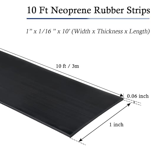 Neoprene Rubber Strips Self Adhesive Solid Rubber Sheets, Rolls & Strips - Image 6