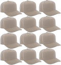 ZH 12 PC 5 Panel Baseball caps, Bulk Baseball caps, Customizable DIY Design, Wholesale Caps, One-Size-Fits-All