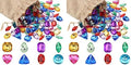 Hicarer 100 Pcs Colorful Toy Gems for Kids Pirate Treasure Chest Jewels