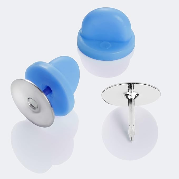 400pcs PVC Rubber Butterfly Clutch Pins Tie Tacks Blank - Image 4
