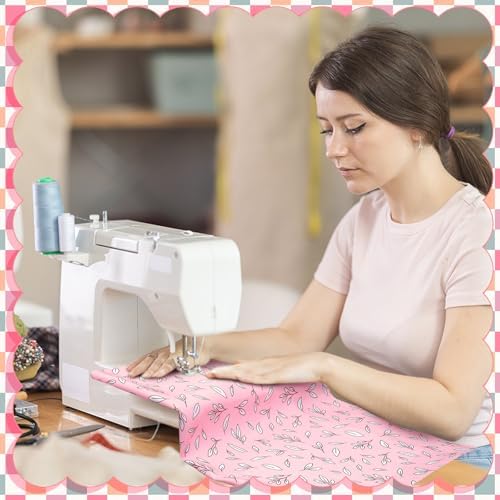 Hahafelt 10 Pcs Fall Retro Pink Floral Quilting Fabric Bundles 20 x 20 Inch