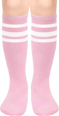 Sarfel Kids Soccer Socks Toddler Soccer Socks Girls Boys Soccer Socks Kids Tube Socks with Stripes Toddler Knee High Socks