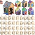 DoubleFill 36 Set Halloween Bird House Kits, Wooden House Crafts and Arts