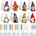 PullCrease 8 Pcs Halloween Gnome Ceramics to Paint Crafts Kit
