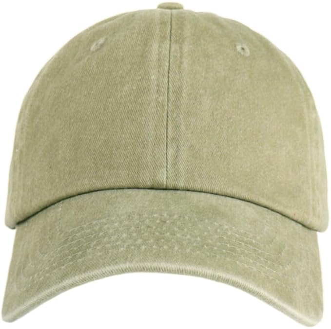 LANGZHEN Unisex Baseball Cap 100% Cotton Fits Men Women Washed Denim Adjustable Dad Hat