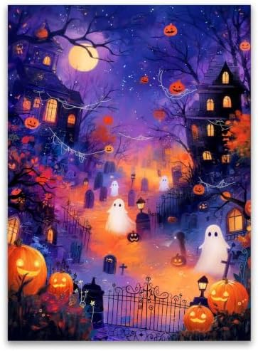 1000 Piece Puzzle for Adults - Halloween Tomblight, Spooky Graveyard Ghosts