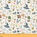 Magic Gothic Fabric by The Yard Cartoon Books Skull Butterfly Soft Polyester Sewing Fabric Sun Moon Stars Exotic No Stretch Durable Material for DIY Art Craft Making 1 Yard Pre-Cut,36" L x 59" W