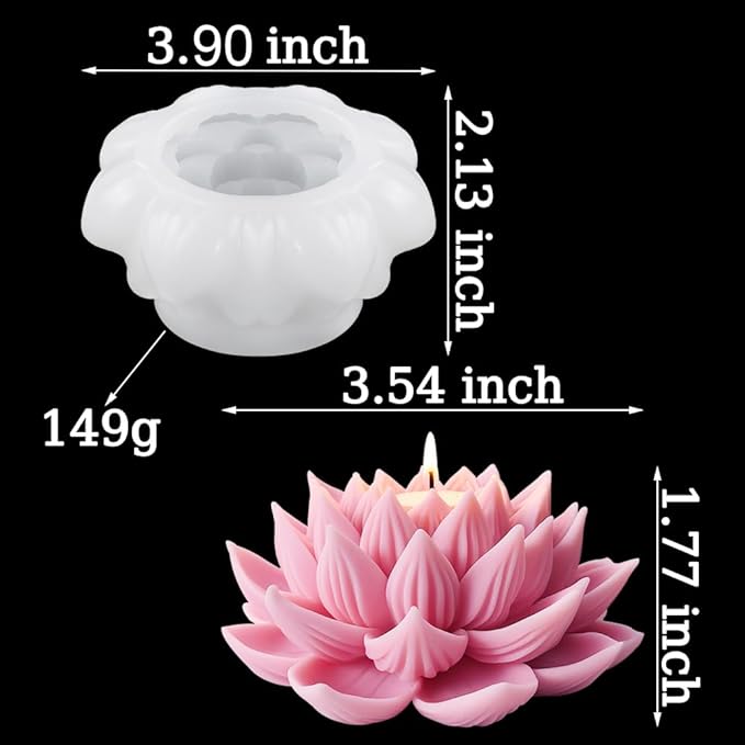 3D Lotus Candle Molds for Candle Making Supplies Flower Silicone Mold for - Image 4