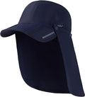 BASSDASH UPF 50+ Foldable Fishing Hat Baseball Cap with Removable Neck Flap Portable for Men Women Golf Hiking