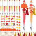 Jutom 12 Fall Beadable Pens Halloween DIY Kit 50 Beads 12 Tassels Pendants