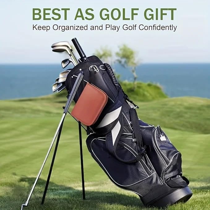 Golf Accessories Kit Gifts for Man and Women，Golf Tools Bag with Rangefinder, Multi-Function Tools, Balls, Brushes, Scorekeeper, Shafts, Clips