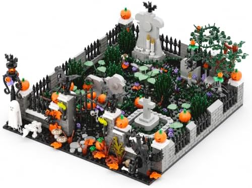 Halloween Graveyard Monument Building Blocks Set, 181 PCS Garden Scene