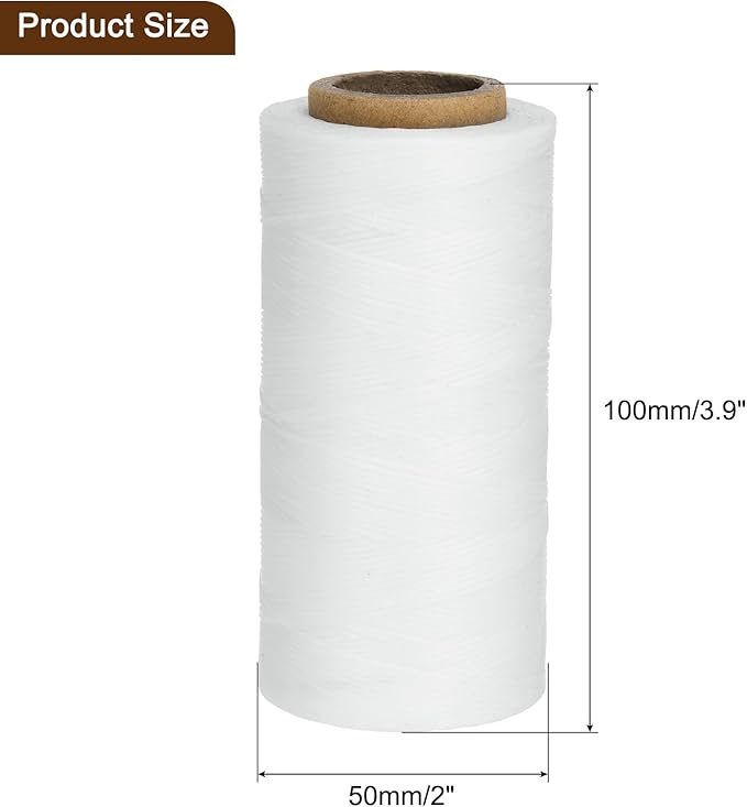Uxcell 150D 0.8mm Flat Waxed Polyester Leather Sewing Thread, 284 Yards - Image 2