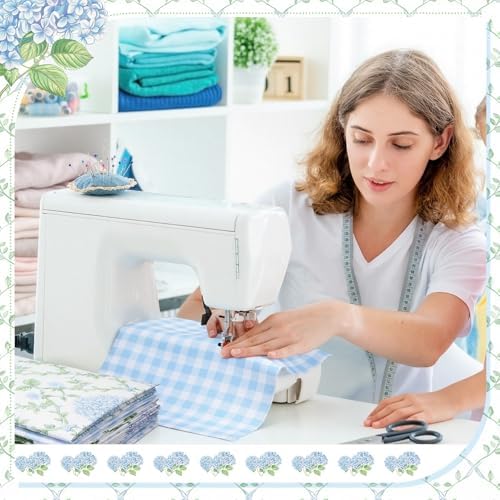 Hahafelt 10 Pcs Hydrangea Quilting Fabric Bundles 20 x 20 Inch