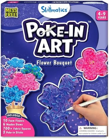 Skillmatics Poke-in Art – Flower Bouquet, Wood Craft Kit, Gift for Kids