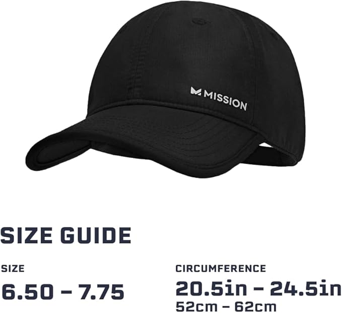 MISSION Cooling UPF Performance Hat - Unisex One Size Cap for Workouts, Golf & Running - Sweat & Water Activated Technology