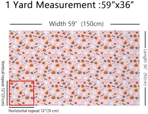 jejeloiu Happy Halloween Fabric by The Yard 1 Yard
