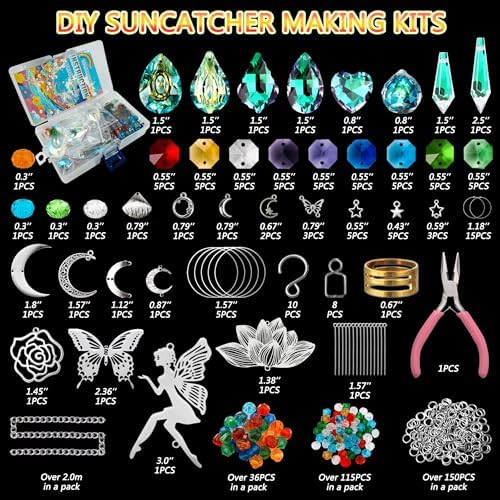 Sun Catcher Kit for Adults 440Pcs DIY Suncatcher Prism Crystal Hanging Deco