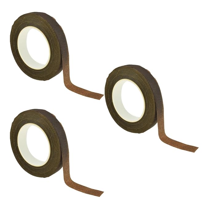 HAHIYO Brown 3Rolls 0.5Inch Wide Floral Tape by HAHIYO