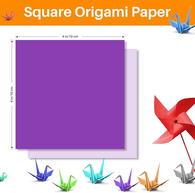 Opret Origami Paper Large, 100 Sheets 4x4 inch / 10x10cm Large Origami Paper 50 - Image 3