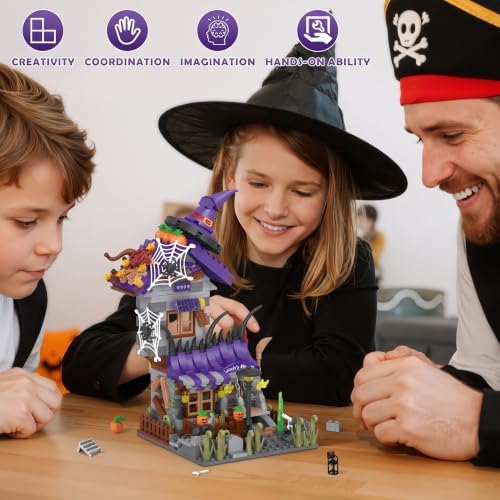 Witch House Building Set, 712 Pcs Mini Halloween Building Toy