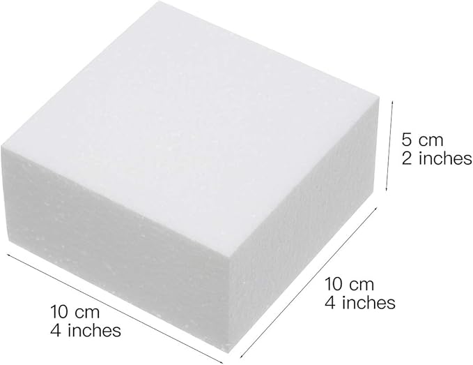 Crafare 4X4X2 Inch Craft Foam Blocks 12 Pack Polystyrene Foam Square Blocks - Image 2