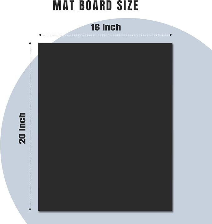 AUEAR, 10 Pack 16x20 Uncut Matte Boards Black Photo Mat Board Great - Image 2
