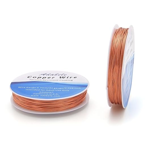 Adabele 82 Feet Premium Tarnish Resistant Round Bare Raw Jewelry Copper Wire by AdabeleLLC