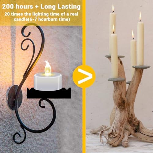 Tea Lights Battery Operated Candles LED Tea Lights Flameless Candles 200+ Hours Flickering Fake Tealights for Sweetest Day Wedding Home Decorations Party (Warm White, 400 Pack)