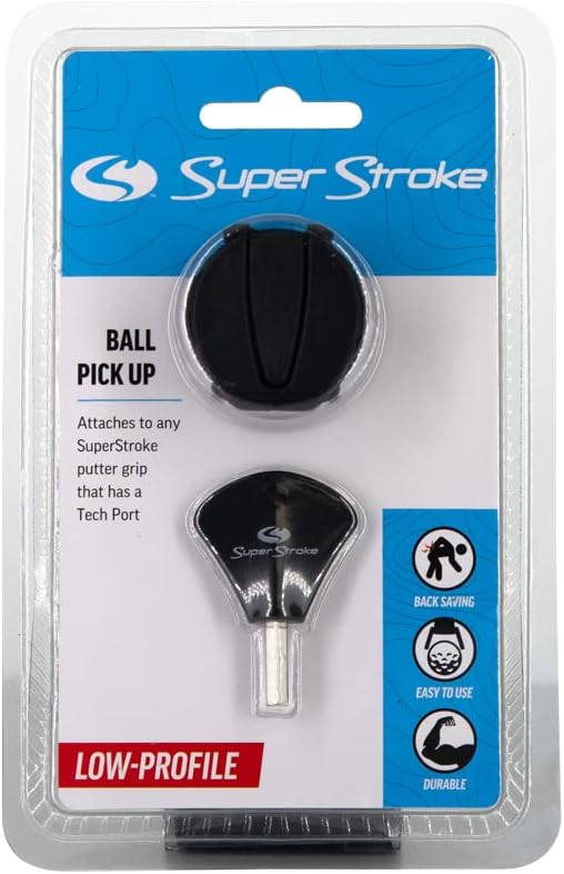 SuperStroke Golf Ball Pick Up Tool, Effortless Integration with Your Grip Setup, Built to Withstand Frequent On-Course use, Black
