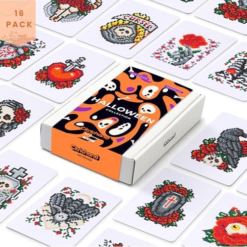 Citrichand Small Diamond Art Kits, Halloween Collection 16 Pack for Adults