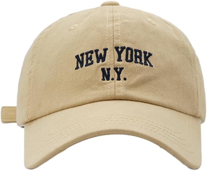 Top Baseball Caps for Women-Men Outdoor Baseball Hats New York Golf Sports Hat Curved-Brim UV Protection