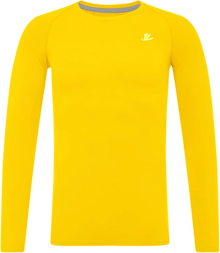 DEVOROPA Youth Boys Compression Shirt Long/Short Sleeve Football Baseball Undershirt Quick Dry Kids Sports Baselayer Crewneck