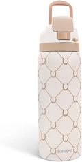 Horse Lover Insulated Stainless Steel Water Bottle with Straw for Sports and Travel, 32oz, Gifts for Women Girls Friends Teens Birthday Christmas (Brown)