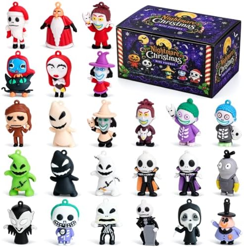 Nightmare Figures 24 Pcs, Halloween and Christmas Decorations Doll