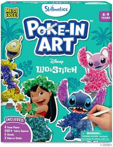 Skillmatics Poke-in Art – Lilo & Stitch, Wood Craft Kit, Gift for Kids