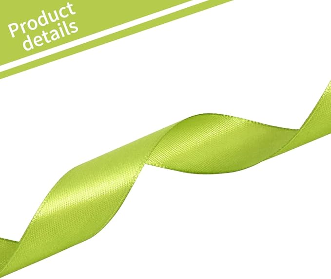 TONIFUL 1 Inch x 100yds Sage Olive Green Satin Ribbon, Thin Solid Color Satin - Image 3