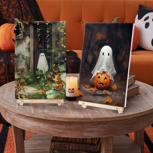 YooNotee 6 Pack Halloween Paint by Numbers with Easels Brushes, Ghost