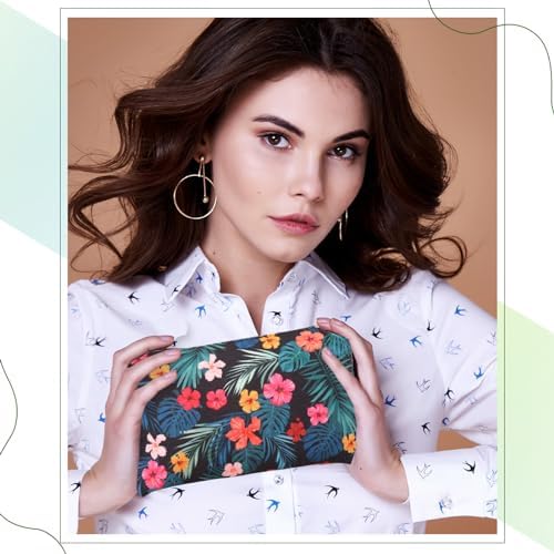 Eccliy 20 Pcs Summer Makeup Bag Cosmetic Bag Canvas Gifts Summer Themed Accessories for Girls Toiletry Pouch with Zipper for Women Party Shopping Home Travel, 8 x 5 Inch