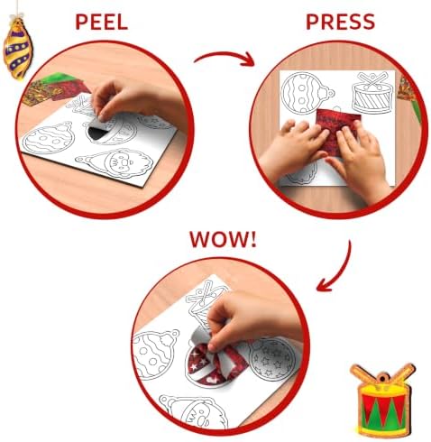 Skillmatics Foil Fun Christmas Ornaments, Foil Art, Gifts for Boys & Girls
