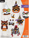 Bucilla 89276E Felt Applique Ornament Kit, Vintage Halloween, Set of 6