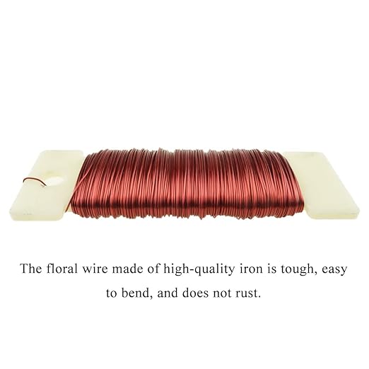 HAHIYO 26Gauge Red 1Roll Total 38Yards Metal Floral Wire Flexible Paddle Wire - Image 3