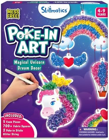 Skillmatics Poke-in Art – Magical Unicorns, Wood Craft Kit, Gift for Kids