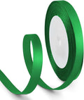 3/8 Inch 25 Yards Satin Ribbon Green, Solid Color Fabric Ribbon by HimBen