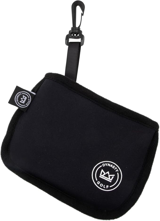 Golf Club Cleaner for Golf Bag, Clip-On Club Cleaner Pouch with Waffle Towel Interior, Wet Inside Dry Outside, Club Cleaner for Golf Bag Use On Course