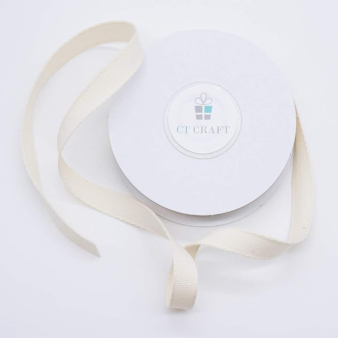 CT CRAFT LLC Ivory Cotton Ribbon 3/8" x 10 Yards - Image 2