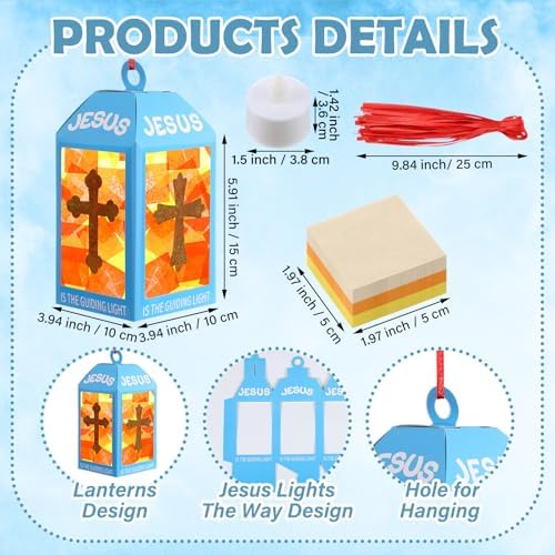 Simgoing 12 Sets Jesus is The Light Sunday School Lantern Crafts