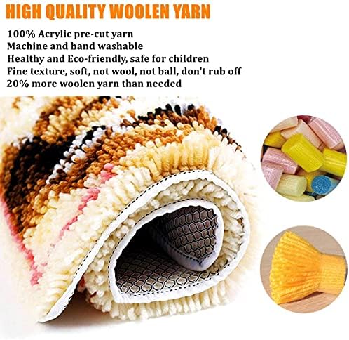 Ylkgogo Latch Hook Kits for Adults/Beginners Printed Canvas Embroidery Tapestry Handmade Rug Home Sofa Decoration 20.5 X 15Inches (Skeleton)
