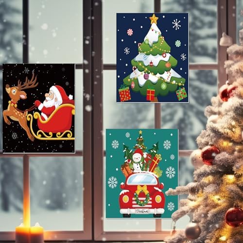 Dinifee 6 Pack Pre Drawn Canvas for Painting Pre Printed Canvas Kit 8 x 10 Inch Stretched Cotton Paint and Sip Set for Adults Couple Party Graduation Summer Date Night(Christmas Eve)