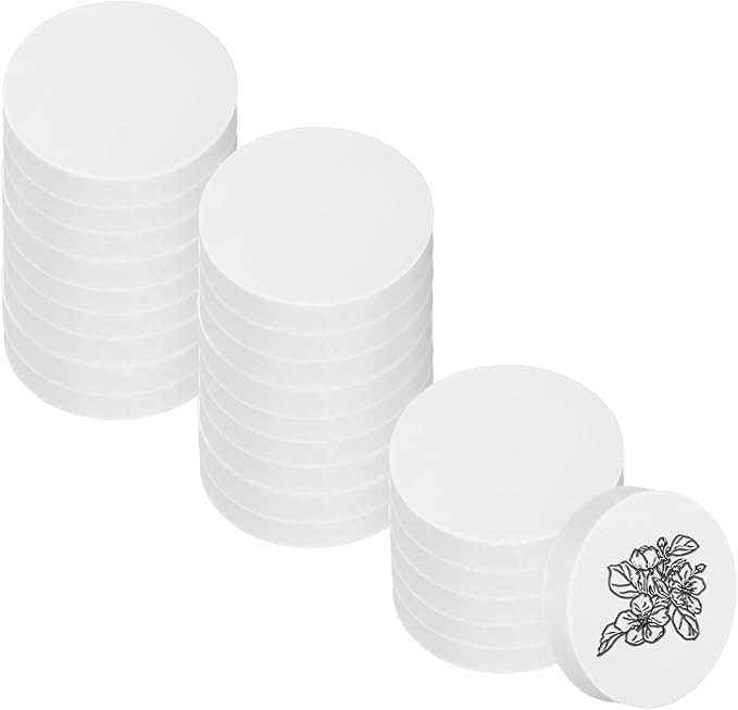 PATIKIL 24Pcs 2" Rubber Carving Blocks, Soft Linoleum Art Carving Block Round by PATIKIL
